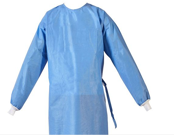 SMS Surgical Gown features knitted cuffs