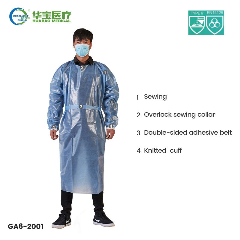 Case of 100 Disposable Isolation Gown Lab Gown with Knit Cuff Long Sleeve  PP+PE | eBay